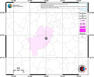 Mappa territorio comunale con almeno 3 questionari