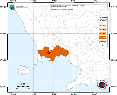 Mappa territorio comunale con almeno 3 questionari
