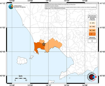 Mappa territorio comunale con almeno 3 questionari