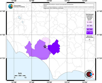 Mappa territorio comunale con almeno 3 questionari