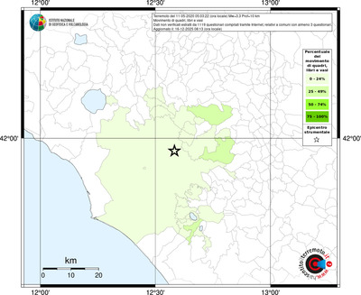 Mappa territorio comunale con almeno 3 questionari