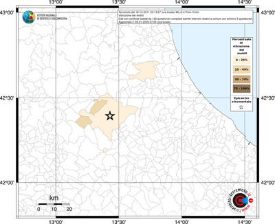 Mappa territorio comunale con almeno 3 questionari