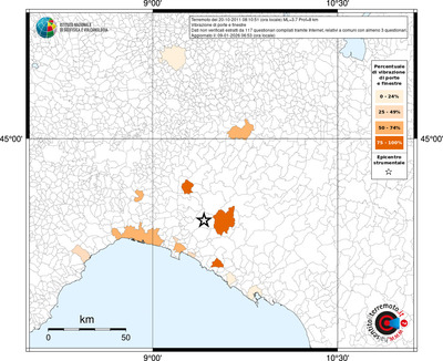 Mappa territorio comunale con almeno 3 questionari