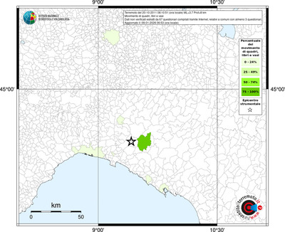 Mappa territorio comunale con almeno 3 questionari