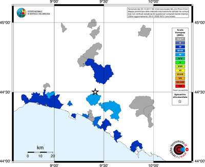 Mappa EMS - territori comuni