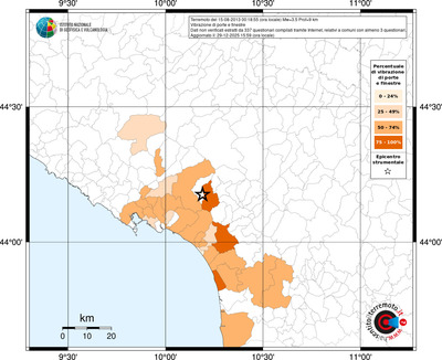 Mappa territorio comunale con almeno 3 questionari