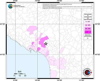 Mappa territorio comunale con almeno 3 questionari