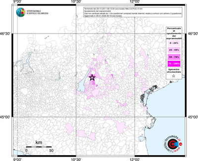 Mappa territorio comunale con almeno 3 questionari