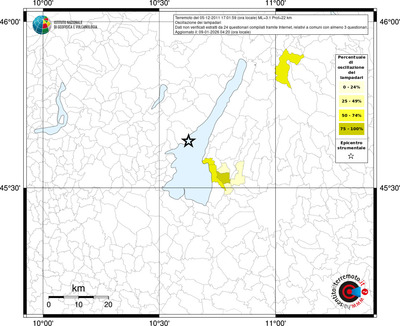 Mappa territorio comunale con almeno 3 questionari