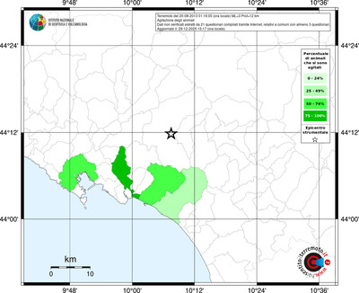 Mappa territorio comunale con almeno 3 questionari
