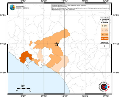Mappa territorio comunale con almeno 3 questionari