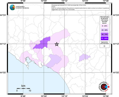 Mappa territorio comunale con almeno 3 questionari