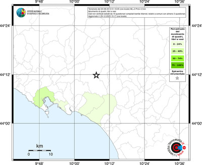 Mappa territorio comunale con almeno 3 questionari