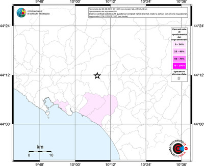 Mappa territorio comunale con almeno 3 questionari