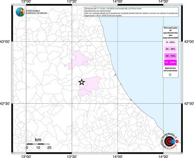 Mappa territorio comunale con almeno 3 questionari