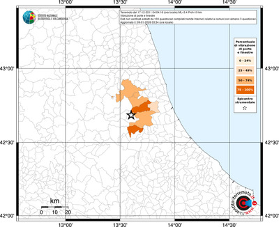 Mappa territorio comunale con almeno 3 questionari
