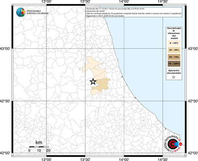 Mappa territorio comunale con almeno 3 questionari