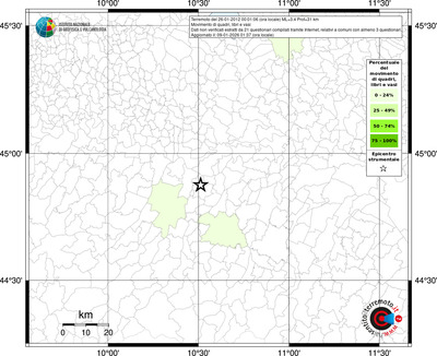 Mappa territorio comunale con almeno 3 questionari
