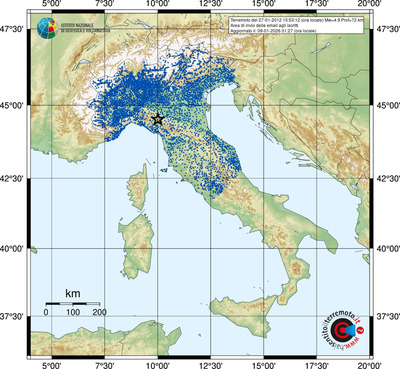 Area di invio delle email agli iscritti