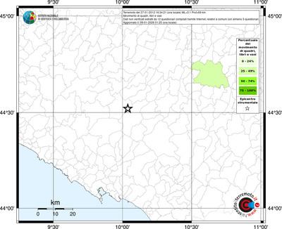 Mappa territorio comunale con almeno 3 questionari