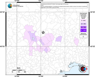 Mappa territorio comunale con almeno 3 questionari