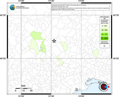 Mappa territorio comunale con almeno 3 questionari
