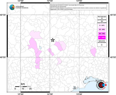 Mappa territorio comunale con almeno 3 questionari