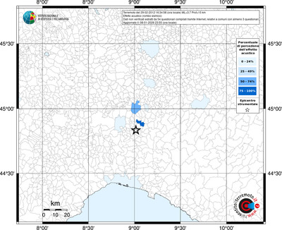 Mappa territorio comunale con almeno 3 questionari
