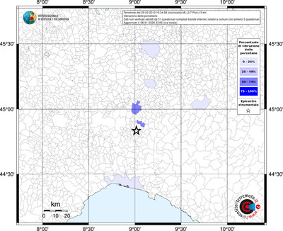 Mappa territorio comunale con almeno 3 questionari