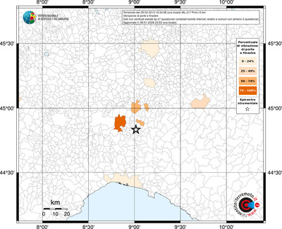 Mappa territorio comunale con almeno 3 questionari
