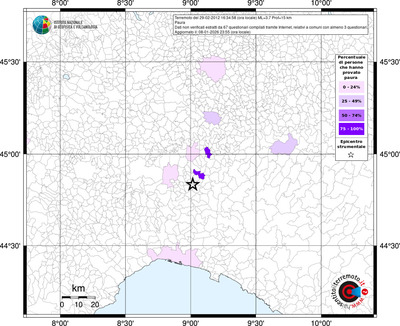Mappa territorio comunale con almeno 3 questionari