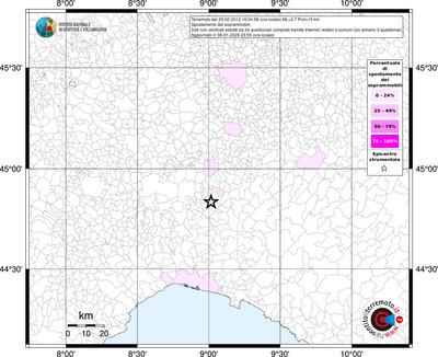 Mappa territorio comunale con almeno 3 questionari
