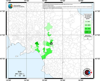 Mappa territorio comunale con almeno 3 questionari
