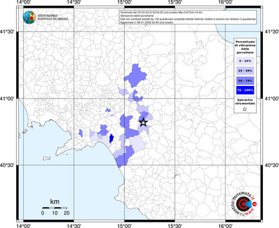Mappa territorio comunale con almeno 3 questionari
