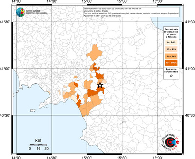 Mappa territorio comunale con almeno 3 questionari
