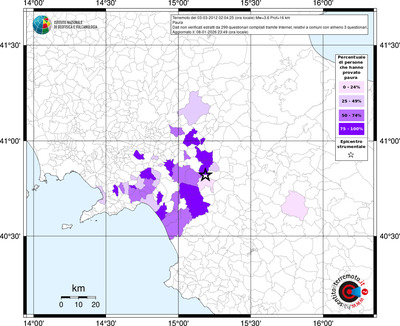 Mappa territorio comunale con almeno 3 questionari