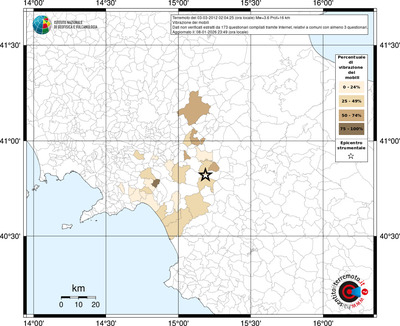 Mappa territorio comunale con almeno 3 questionari