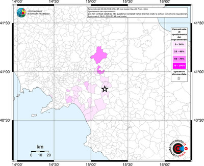 Mappa territorio comunale con almeno 3 questionari