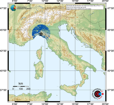 Area di invio delle email agli iscritti