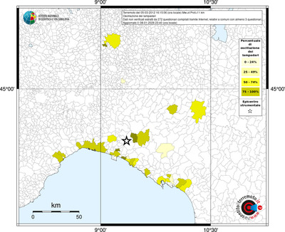 Mappa territorio comunale con almeno 3 questionari
