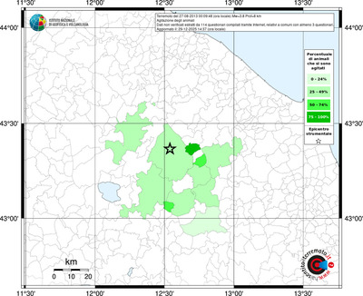 Mappa territorio comunale con almeno 3 questionari