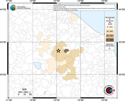 Mappa territorio comunale con almeno 3 questionari