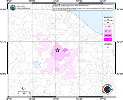 Mappa territorio comunale con almeno 3 questionari