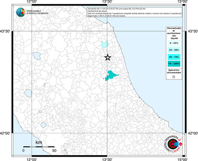 Mappa territorio comunale con almeno 3 questionari