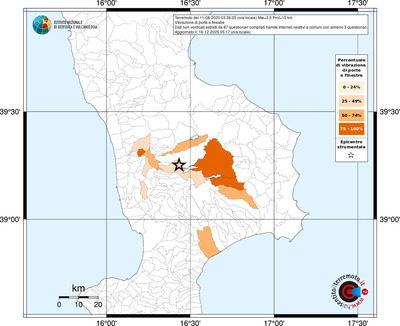 Mappa territorio comunale con almeno 3 questionari