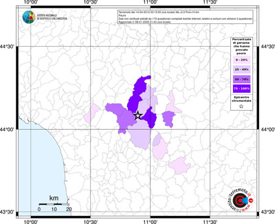Mappa territorio comunale con almeno 3 questionari