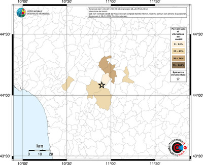 Mappa territorio comunale con almeno 3 questionari