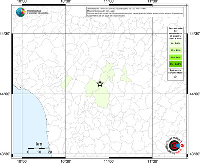 Mappa territorio comunale con almeno 3 questionari