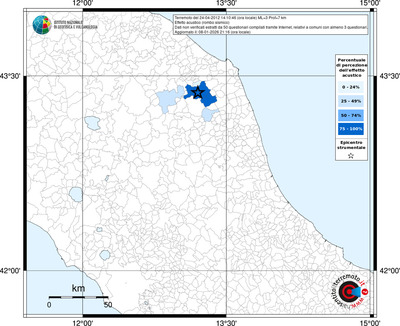 Mappa territorio comunale con almeno 3 questionari