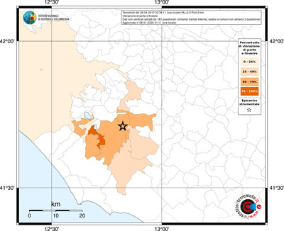 Mappa territorio comunale con almeno 3 questionari